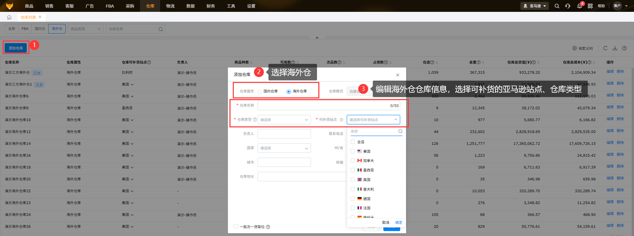 亚马逊防断货工具赛狐ERP多仓库存统一管理