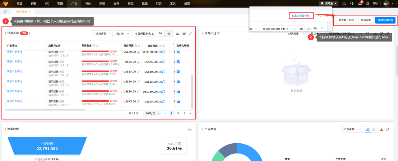 亚马逊广告数据多维分析工具赛狐ERP