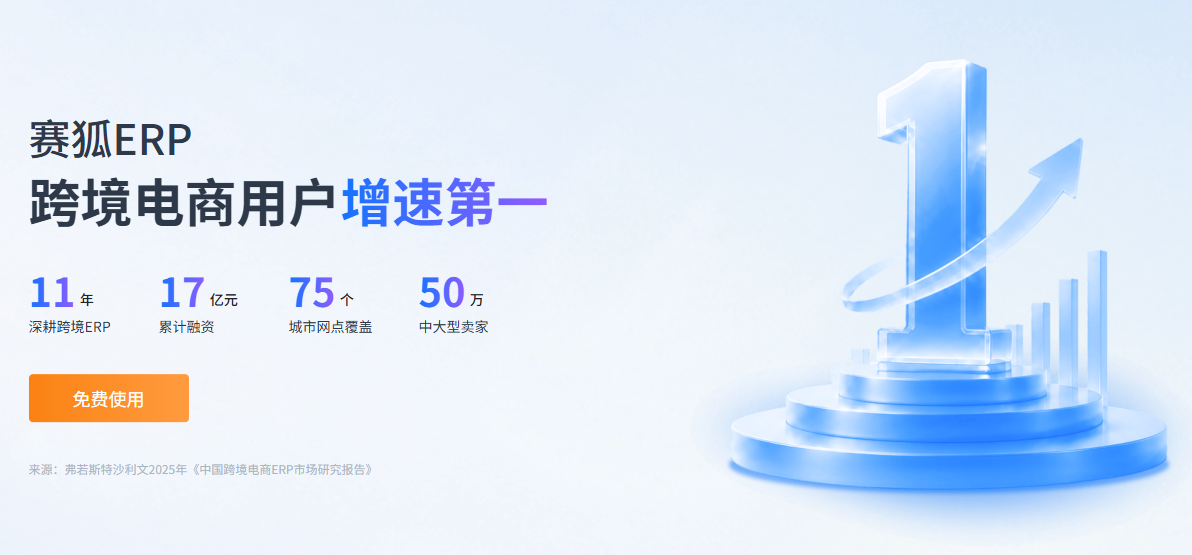 赛狐ERP跨境电商用户增速第一
