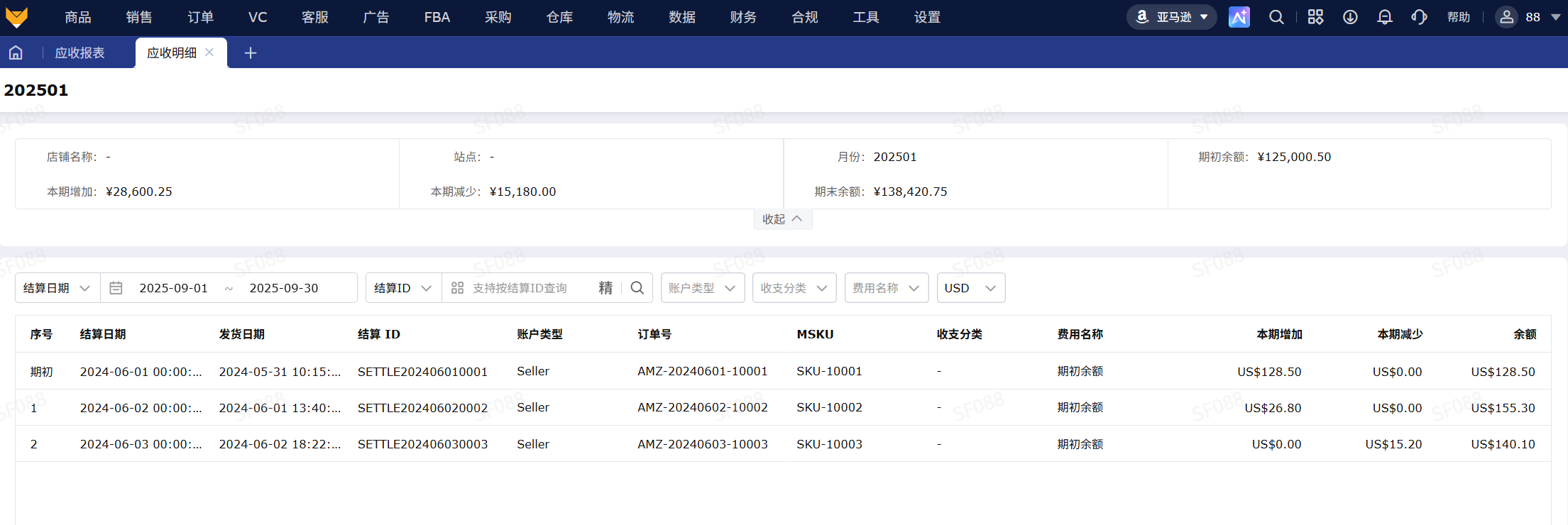 应收报表_自动核算回款_专业跨境电商ERP
