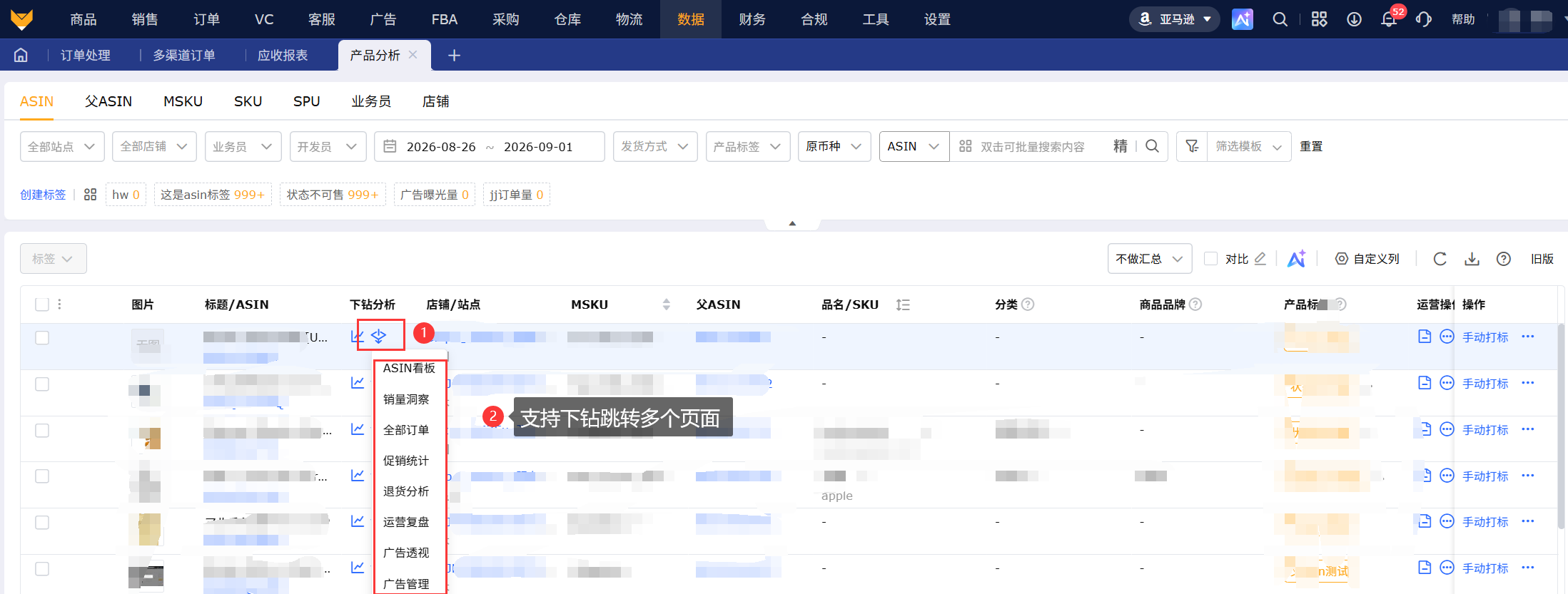 亚马逊ASIN数据怎么多维度分析?赛狐ERP新版产品分析一站式助力