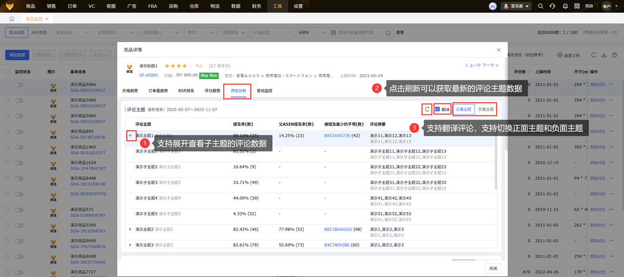 亚马逊QA竞品监控工具赛狐ERP