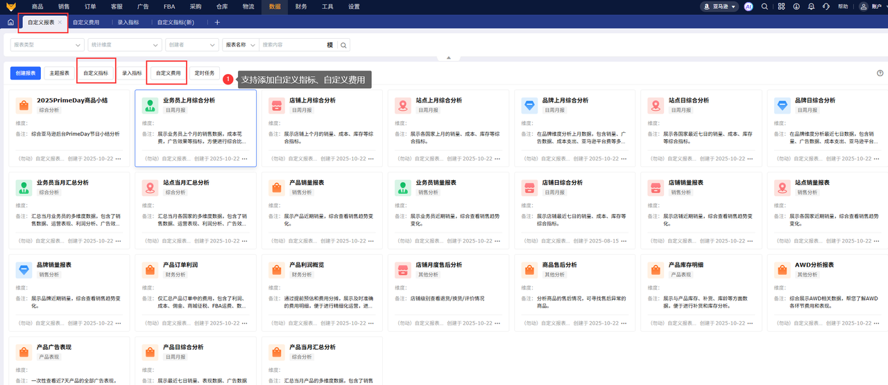 亚马逊自定义利润报表工具赛狐ERP